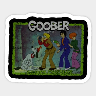 Retro Cartoon Ghost Dog and Chasers Sticker